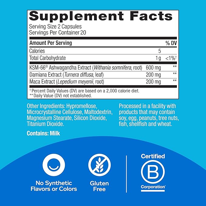 OLLY Lovin Libido Capsules, Boost Desire With Ashwagandha, Maca & Damiana, Vegetarian, Supplement for Women, 20 Day Supply (40 Count)