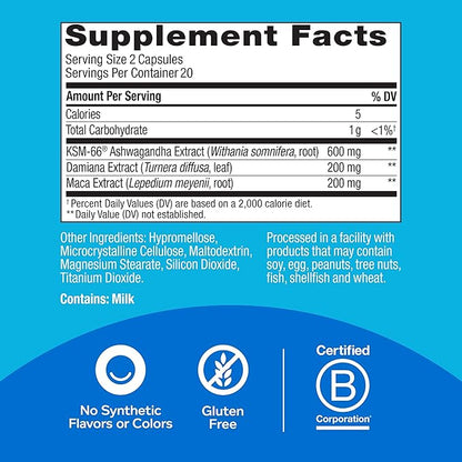 OLLY Lovin Libido Capsules, Boost Desire With Ashwagandha, Maca & Damiana, Vegetarian, Supplement for Women, 20 Day Supply (40 Count)