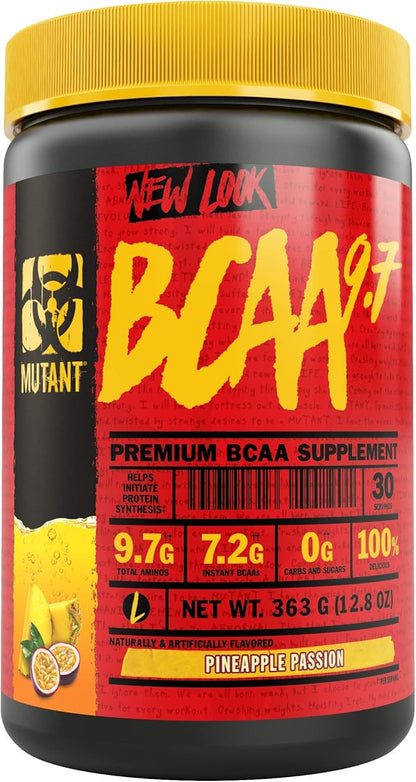 Mutant BCAA 9.7 Supplement BCAA Powder with Micronized Amino Energy Support Stack - 348 g - Pineapple Passion