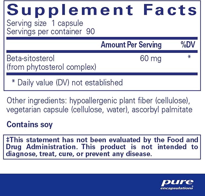 Pure Encapsulations Beta-Sitosterol | Supplement for Urinary Flow and Health* | 90 Capsules