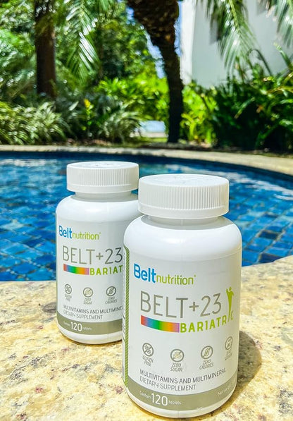 Belt +23 Bariatric Multivitamin and Multimineral Tables (Gastric Bypass, Sleeve Gastrectomy) with Iron - No Flavor - 1 Month Supply