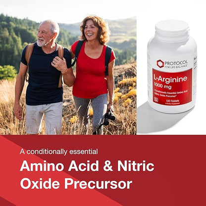 Protocol L-Arginine 1,000mg - Amino Acid - Urea Detox - Protein Protection - 120 Veg Caps