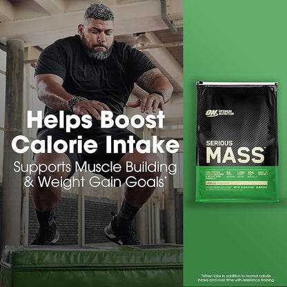 Optimum Nutrition Serious Mass Weight Gainer Protein Powder, Vitamin C and Zinc for Immune Support, Vanilla, 12 Pound (Packaging May Vary)