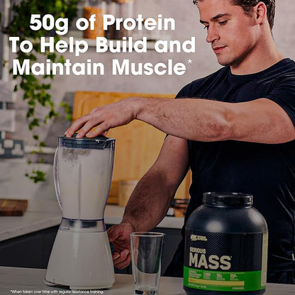 Optimum Nutrition Serious Mass, Weight Gainer Protein Powder, Mass Gainer, Vitamin C and Zinc for Immune Support, Creatine, Vanilla, 6 Pound (Packaging May Vary)