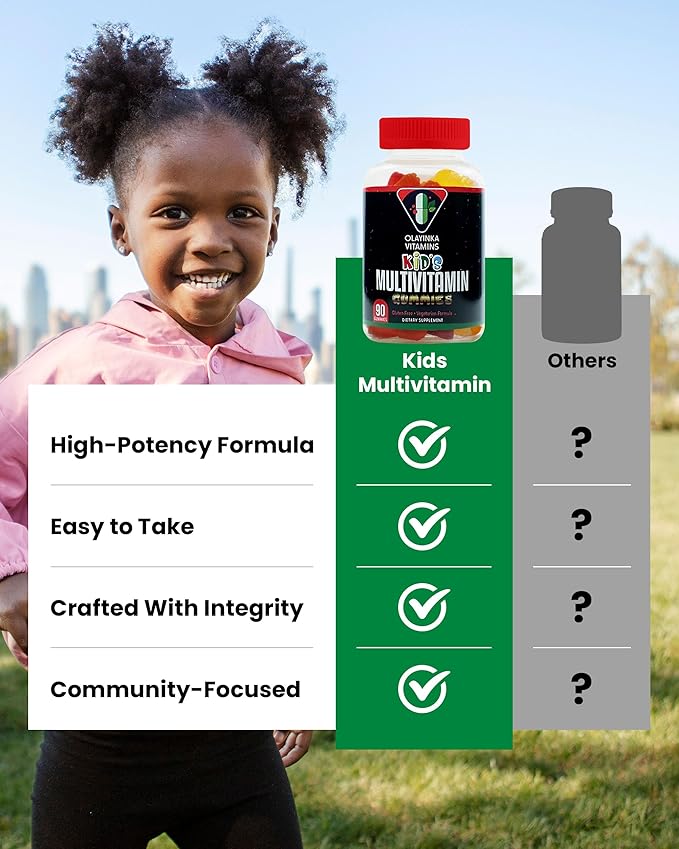 Multivitamin for Kids – High Potency Children's Immune Support with Vitamin C, Vitamin A, Vitamin E, Choline, Zinc & More – Vegetarian Vitamin Gummies for Kids, 90 Count