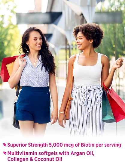 Nature's Truth Hair, Skin & Nails Vitamin | 5000mcg Biotin | 165 Softgels | with Collagen | Non-GMO & Gluten Free Supplement