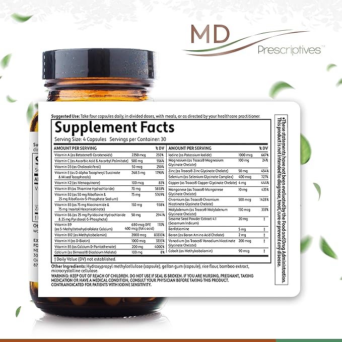 Essentials 5 in 1 DR (Delayed Release) - Multivitamin Mineral Complex Supplement for Enhanced Hormone Support - 120 Capsules