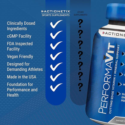 PerformaVit, Athlete Multivitamin For Men & Women, Mens Multivitamins & Minerals, Mens One A Day Multivitamins for Health, Endurance, Immune & Performance, Men’s Multivitamin, 60 Capsules