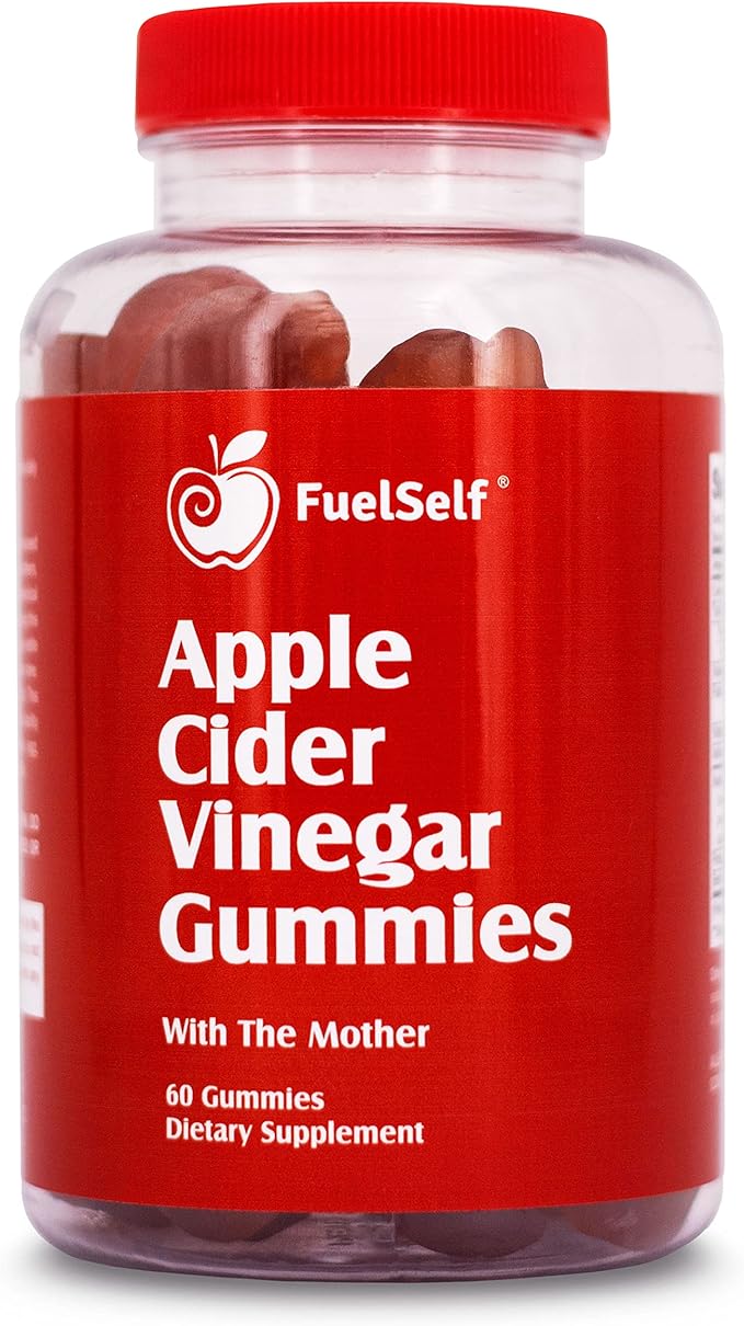 Apple Cider Vinegar Gummy Vitamins with The Mother, 1 Pack, 60 Count :: Metabolism Management, Immunity, Detox :: Vegan, Gluten-Free, Vitamin B6, B12, Pomegranate, Beet Root