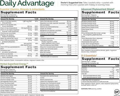 Dr. David Williams' Daily Advantage Multi-Nutrient Vitamin Supplement for Immune, Cardio and Cognitive Health, and Total Body Wellness, 60 Packets