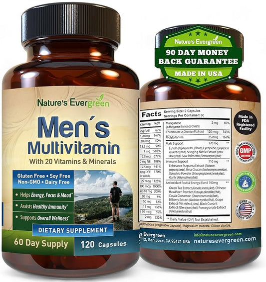 Best Multivitamin for Men | Completely Men's Multivitamins & Multiminerals with Over 20 Vitamins A, C, D, E, B12, Zinc & More Essential Vitamins for Men | Energy, Focus & Immune Health. 120 Capsules