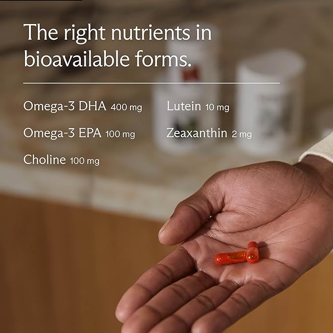 Needed Vegan Omega 3 DHA EPA Supplement - Delivers 500MG of Omega-3 DHA & EPA and 100MG of Choline, Encased in Veg Capsule, Sustainably Sourced from Algae Oil, Daily Dose of 2 Capsules, 30-Day Supply