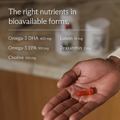 Needed Vegan Omega 3 DHA EPA Supplement - Delivers 500MG of Omega-3 DHA & EPA and 100MG of Choline, Encased in Veg Capsule, Sustainably Sourced from Algae Oil, Daily Dose of 2 Capsules, 30-Day Supply