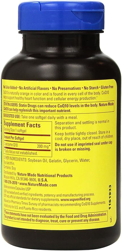 Nature Made CoQ10 Coenzyme Q10 200 mg - 2 Bottles, 140 Softgels Each