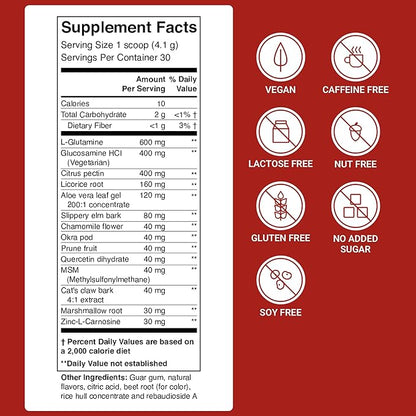 ACTIVATEDYOU GI Prime Digestive Health Drink to Support a Healthy GI Lining, Improve Digestive Comfort and Energy - Berry Calm Flavor (30 Servings)