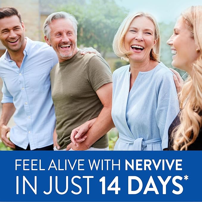 Nervive Nerve Relief, with Alpha Lipoic Acid, to help Reduce Occasional Nerve Discomfort in as Little as 7 Days, ALA, Vitamins B12, B6, & B1, Turmeric, Ginger, 30 Tablets (Packaging May Vary)