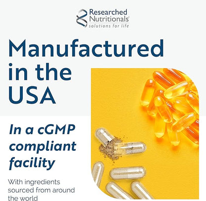 Researched Nutritionals Myc-P - Targeted Microbial Support - Cat's Claw, SIDA Acuta, Houttuynia, Chinese Skullcap, Bearberry - Vegan Herb Extract for Immune & Cleanse Detox Support (4 Fl Oz)