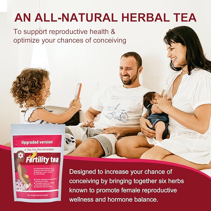 Laicuherb Natural Fertility Tea, for Women Hormone Balance & Conception Support, 20 Tea Bags Spearmint Tea to Support Menstrual Cycle & Reproductive Health, Organic Conception Tea to Get Pregnant Fast