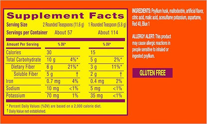Metamucil Fiber, 4-in-1 Psyllium Fiber Supplement, Sugar-Free Powder, Berry Flavored Drink, 114 Servings (Packaging May Vary)