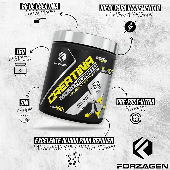 Forzagen Creatine Monohydrate Powder Unflavored - (80 Servings)