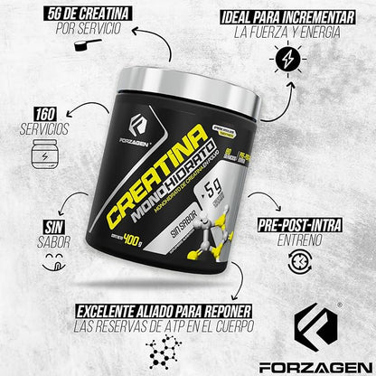 Forzagen Creatine Monohydrate Powder Unflavored - (80 Servings)