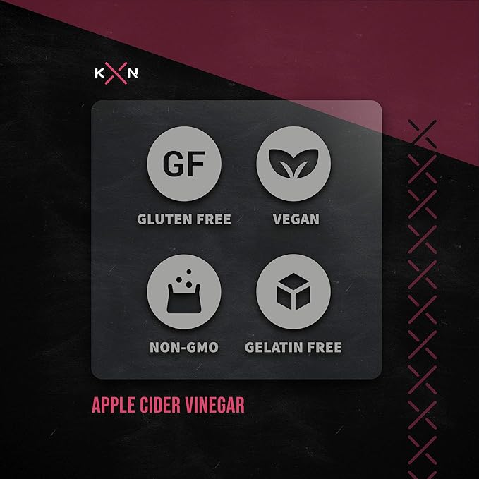 KompleX Nutrition Apple Cider Vinegar Gummies, Improve Digestion, Detox, 1000mg ACV Powder with Mother, 60 Vegan and Gluten-Free Supplement Gummies (ACV GUM)