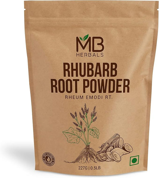 MB Herbals Rhubarb Root Powder 8 oz (227 Gram / 0.5lb) | Rheum emodi Rt | Indian Rhubarb | Revand Chini Powder