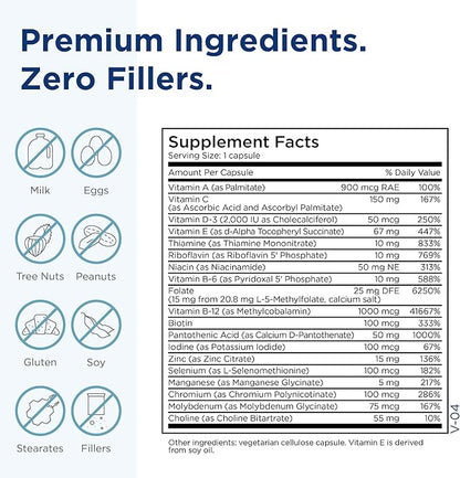 MethylPro Multivitamin + L-Methyfolate 15mg - One Daily Multivitamin + L-Methylfolate Supplement for Brain Health + Energy Support - with Vitamin D3, Vitamin C, Vitamin B Complex + More (30 Capsules)
