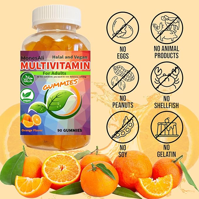 Multivitamin Vitamin Gummies, Vegan Friendly, Halal Multivitamin, Supplements for Men, Vitamins for Women, Gummy Vitamins for Women, Daily Vitamins