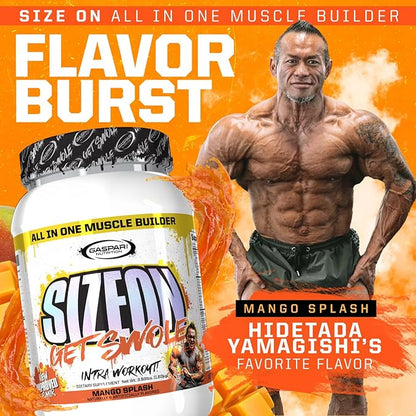 Gaspari Nutrition SizeOn, The Ultimate Hybrid Intra-Workout Amino Acid & Creatine Formula, [海外直送品] サイズオン マキシマムパフォーマンス Hide's マンゴースプラッシュ (3.59 Pound, Mango Splash)