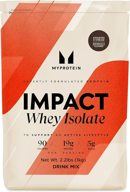 Myprotein Impact Whey Isolate Protein, Cookies & Cream 2.2 Pound (Pack of 1)