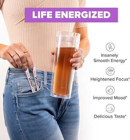 Zantrex SkinnyStix Energy Drink Mix + Antioxidants. Heightens Focus, and Offers Incredible Energy, Delicious 10-Calorie Packets – 15 Packets, Berry Fusion Flavor