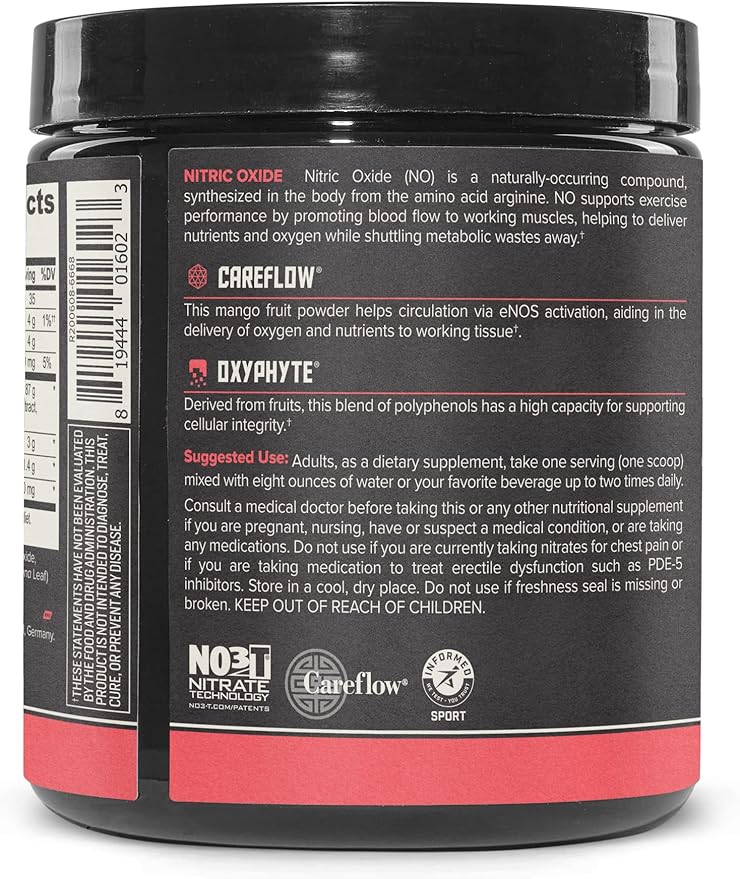 ONNIT Total Nitric Oxide - Caffeine Free Pre Workout Powder w/Beet Root, L Arginine & L Citrulline Malate | Boost Energy & Recovery | Harvest Fruit Flavor