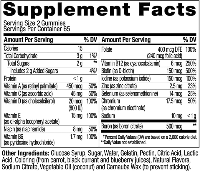 OLLY Women's Multivitamin Gummy, Vitamins A, D, C, E, Biotin, Folic Acid, Adult Chewable Vitamin, Berry Flavor, 65 Day Supply - 130 Count (Packaging May Vary)