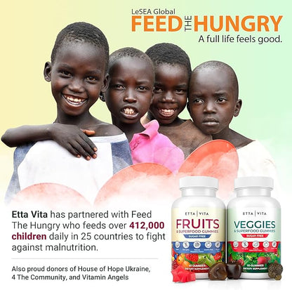 Everyday Debloat & Detox Sugar-Free Fruits and Veggies Gummies - Energy Support with Superfood Fruit and Vegetable Supplement (120 Chews) Cruelty-Free, Vegan, Gluten-Free, Fruit and Vegetable Vitamin