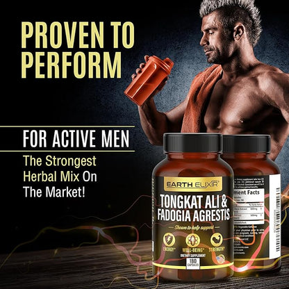 Fadogia Agrestis 600mg and Tongkat Ali 500mg Supplements (180 Capsules) - Made in USA - 3 Month Supply – 3rd Party Tested - Long Jack - Tongkat Ali Fadogia Agrestis for Men and Women