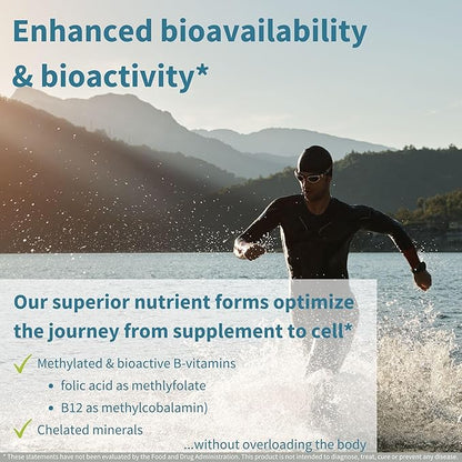 Methylated Men's Multivitamin, MTHFR Supplement with Active B-Vitamins, High Strength 2 a Day Multivitamin for Sustained Release, Added Lycopene, Clean Label, Non-GMO & Vegan 60 Tablets, by Igennus