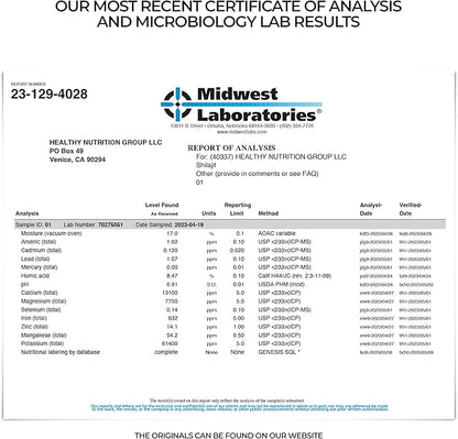 NATURAL SHILAJIT Capsules (1-2 Months Supply) - 60 Count - Shilajit for Men & Women with Fulvic Acid & Trace Minerals, Plant Based Nutrients for Energy, Immune Support & Vitality