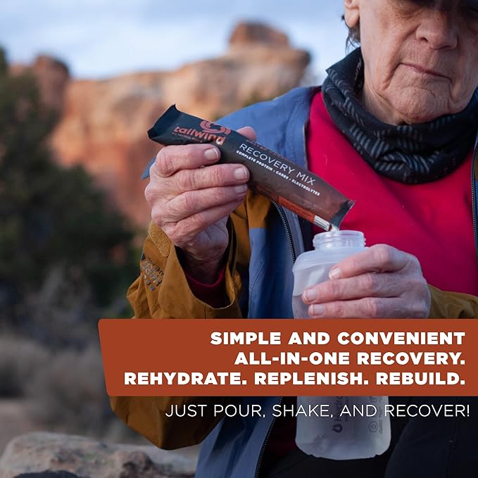 Tailwind Nutrition Recovery Mix, Complete Protein, Carbohydrates, and Electrolytes Powder Drink Mix for Post-Workout, Free of Gluten, Soy, and Dairy, Vegan, 15 Servings, Salted Caramel