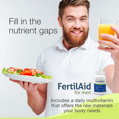 Fairhaven Health 3 Month Supply FertilAid for Men Prenatal Male Fertility Supplement | Count and Motility Support Pre Conception for Him | Fertility Support Includes, Zinc, and Folate | 90 Capsules
