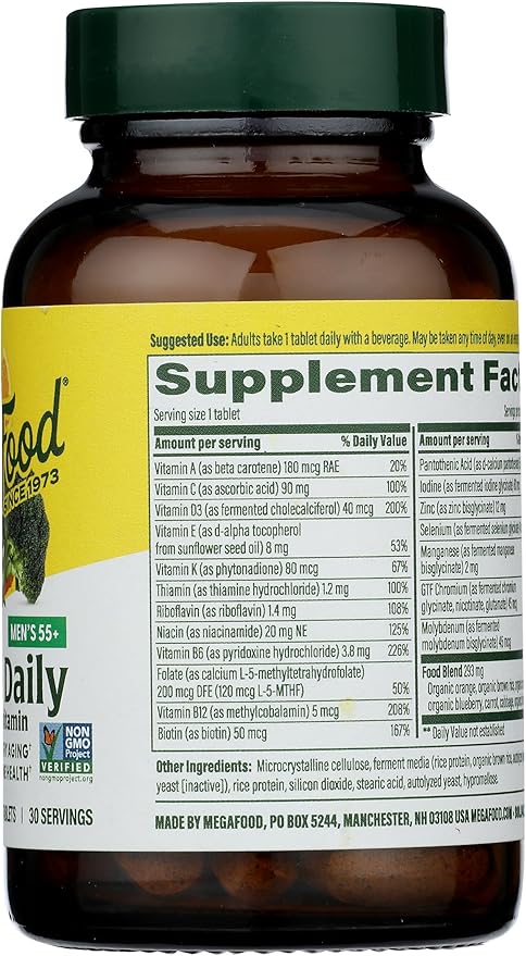 MEGAFOOD Men's 55+ One Daily Multivitamin, 30 CT