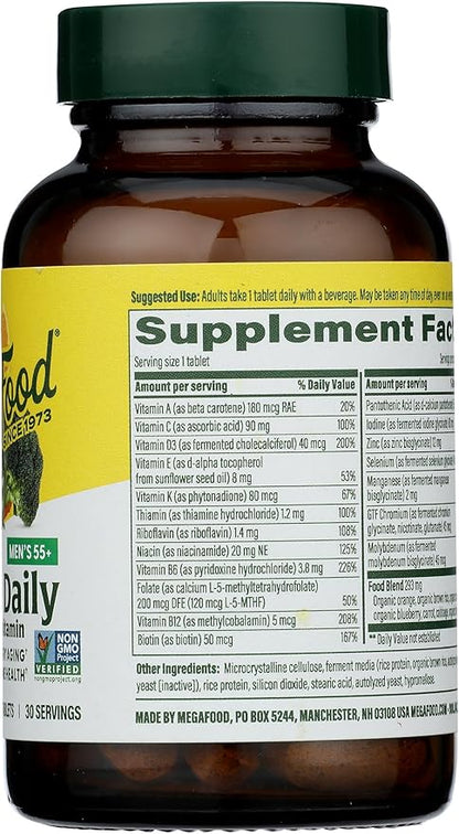 MEGAFOOD Men's 55+ One Daily Multivitamin, 30 CT