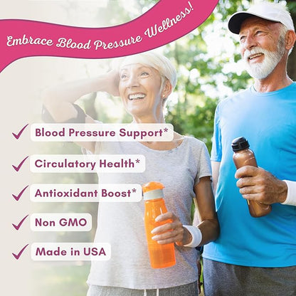 Blood Pressure Support Supplement - 13 Herbs & Vitamins - with Hawthorn, Hibiscus, Garlic & Olive Leaf Extract - Natural Supplement for Women & Men - High Strength Capsules - Non-GMO - 90 Day Supply