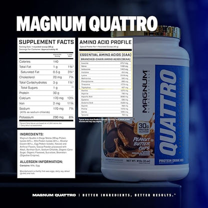 Magnum Nutraceuticals Quattro Whey Protein Powder, Chocolate Love 2lb – Premium Protein Isolate Blend for Muscle Growth & Recovery