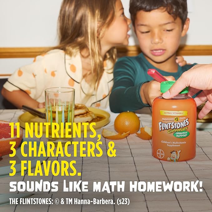 Flintstones Gummies Kids Vitamins with Immunity Support*, Kids and Toddler Multivitamin with Vitamin C, Vitamin D, B12, Zinc & more, Orange 150ct