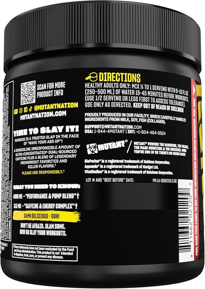 Mutant Madness | Pre Workout Powder Supplement Performance and Pump Blend Includes L-Citrulline, Beta-Alanine, Taurine, L-Tyrosine | 30 Serving | Pineapple