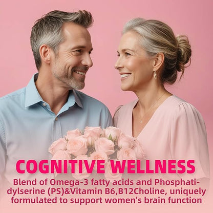 Multivitamin for Women Gummies for 40+ with Omega-3,Niacinamide,B-Complex,Lutein,Iron,Choline, Phosphatidylserine,Vitamin D3 for Skin,Hair,Energy,Immune,Bone – Vegan,Sugar Free,60 Count