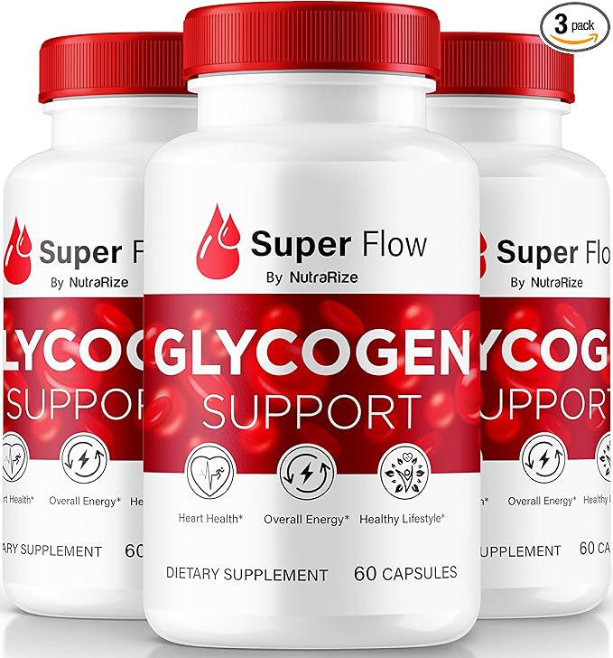 (3 Pack) Super Flow Glycogen, SuperFlow Glycogen Support Capsules, Super Flow Glyco Optimizer, Official SuperFlow Glyco Optimiser Capsules, Super Flow Detox Cleanse, Super Flow Glycol (180 Capsules)