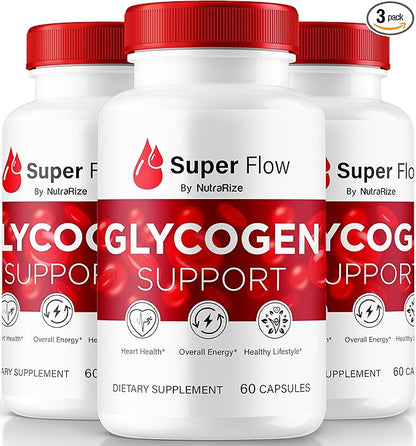 (3 Pack) Super Flow Glycogen, SuperFlow Glycogen Support Capsules, Super Flow Glyco Optimizer, Official SuperFlow Glyco Optimiser Capsules, Super Flow Detox Cleanse, Super Flow Glycol (180 Capsules)