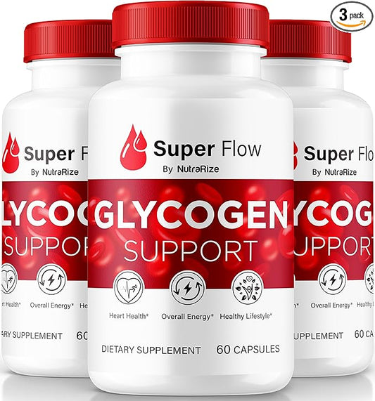 (3 Pack) Super Flow Glycogen, SuperFlow Glycogen Support Capsules, Super Flow Glyco Optimizer, Official SuperFlow Glyco Optimiser Capsules, Super Flow Detox Cleanse, Super Flow Glycol (180 Capsules)